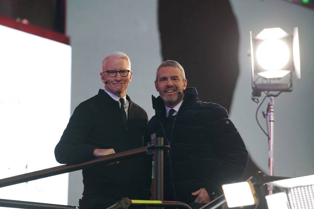 andy cohen and cooper in times square