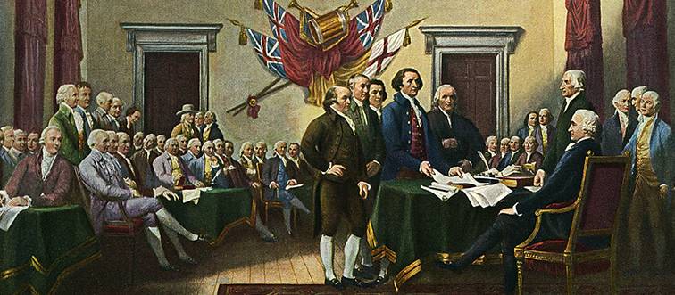 men signing the declaration of independence