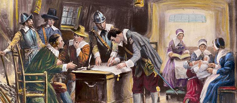early colonists signing the mayflower compact