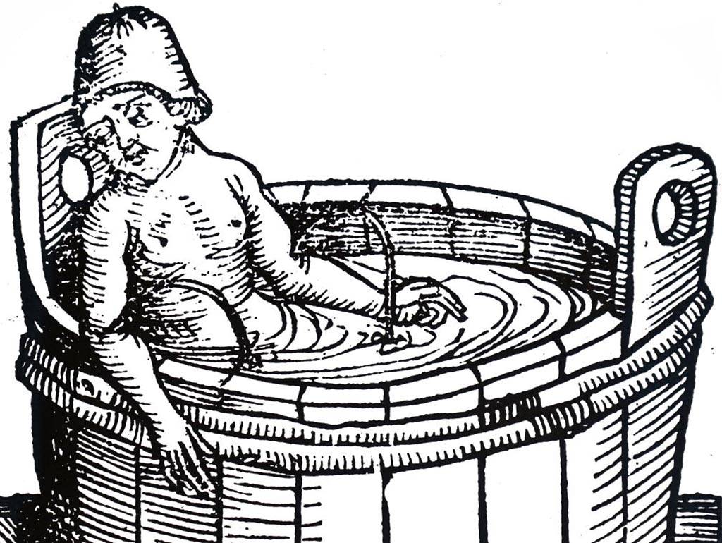 Man in bathtub