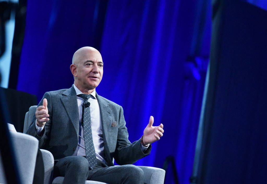 Jeff Bezos giving a speech