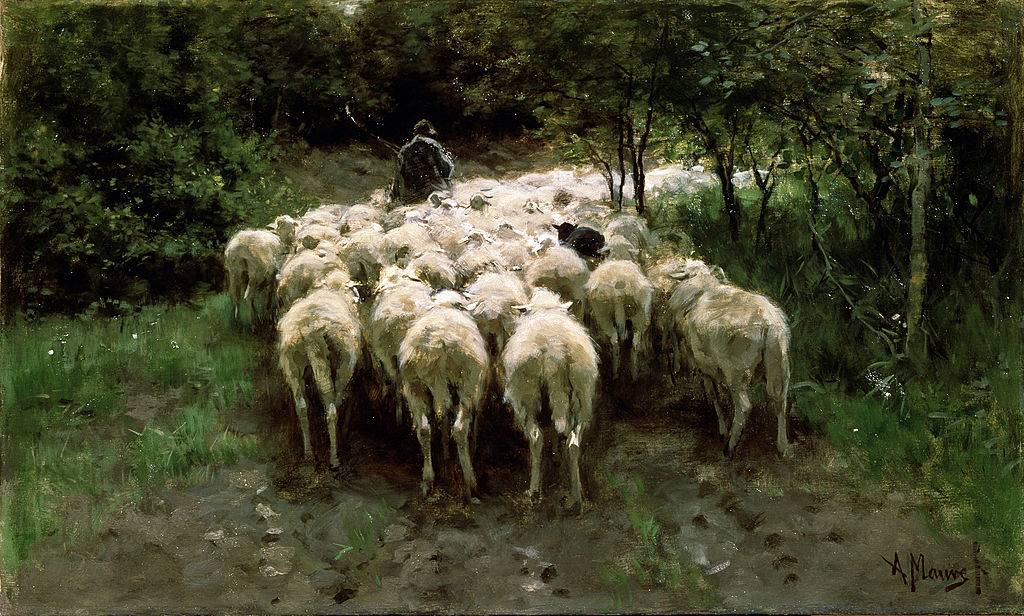 Painting of sheep herder