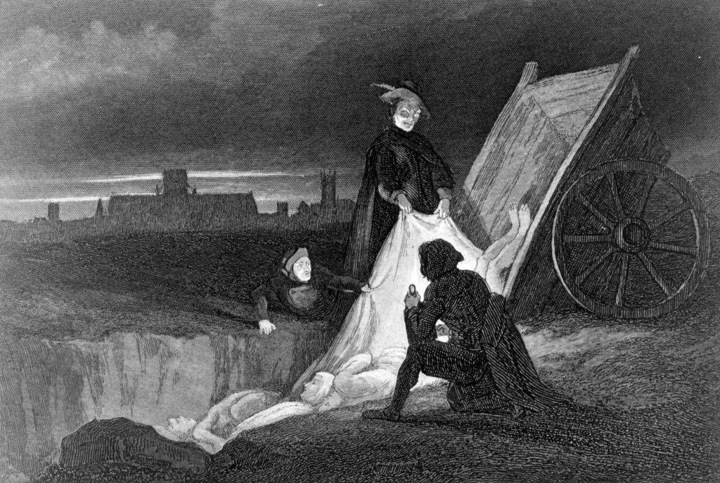 Bodies being buried