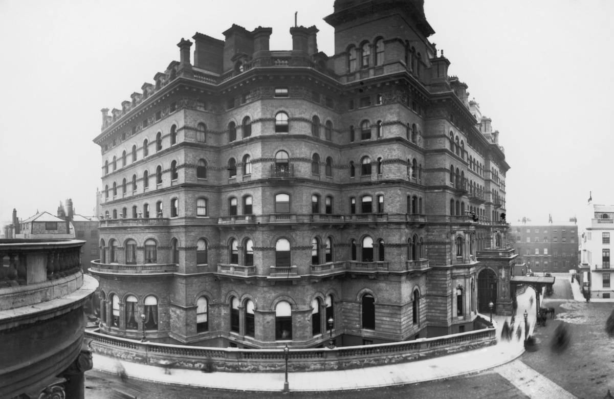 The prestigious Langham Hotel in Portland Place, London, circa 1870