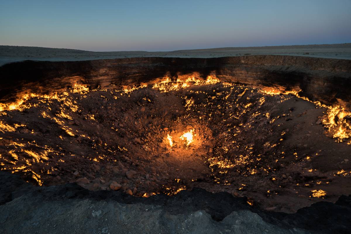 crater on fire