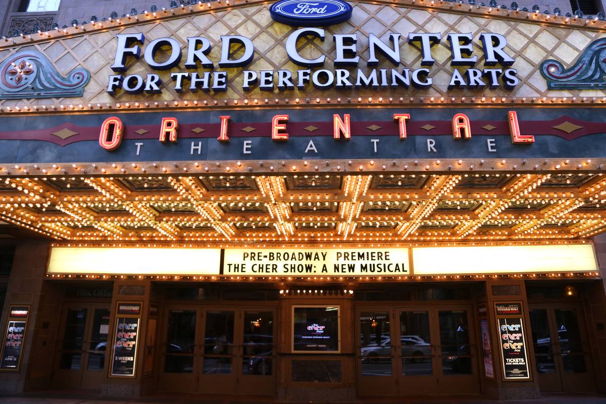 Theatre Marquee for the Opening Night Premiere of 'The Cher Show' at the Oriental Theatre