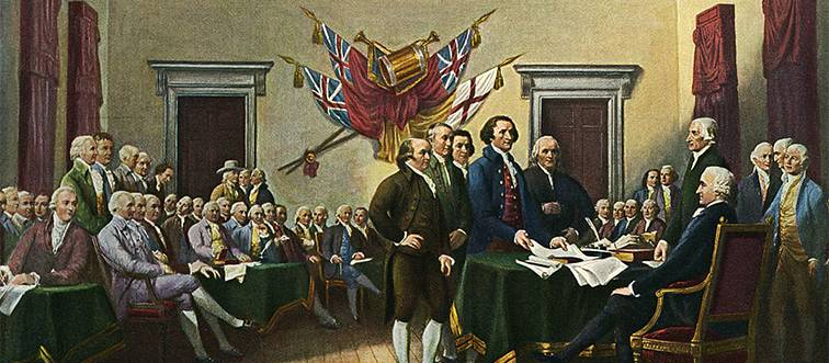 an illustration of men signing documents