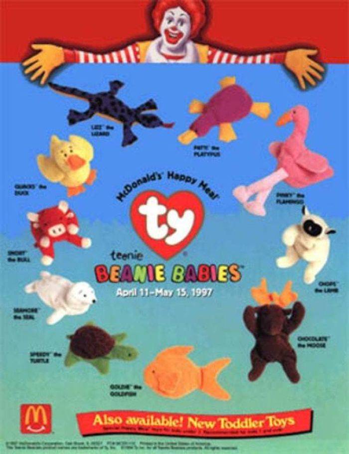 sign for beenie babies as happy meal toys