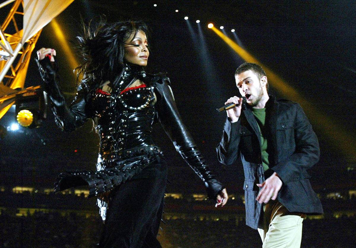 Janet Jackson's Wardrobe Malfunction During Halftime - 2004