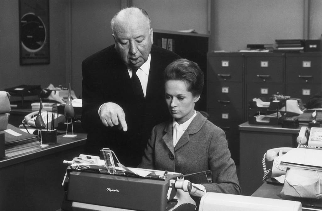 Hedren and Hitchcock