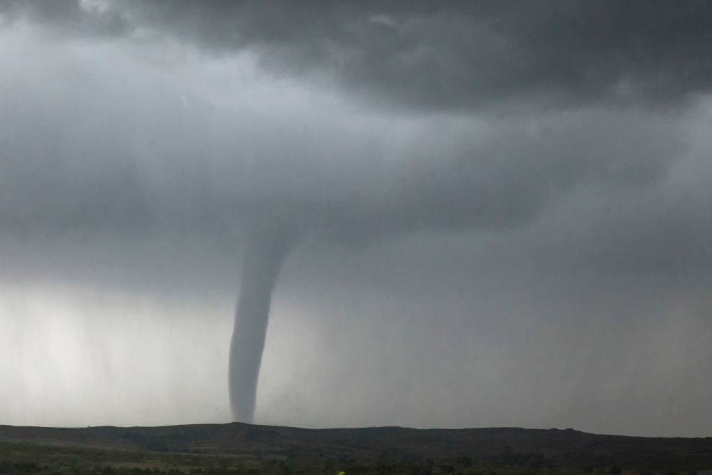 An elephant trunk tornado pictured on May 16, 2017 in McLean, Texas. The year 2017 has been an intense year for storms, especially across the USA