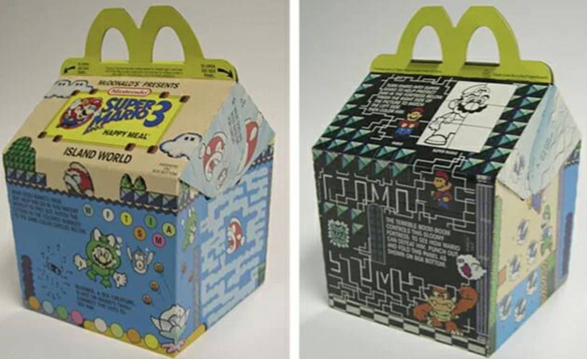 super mario themed happy meal box