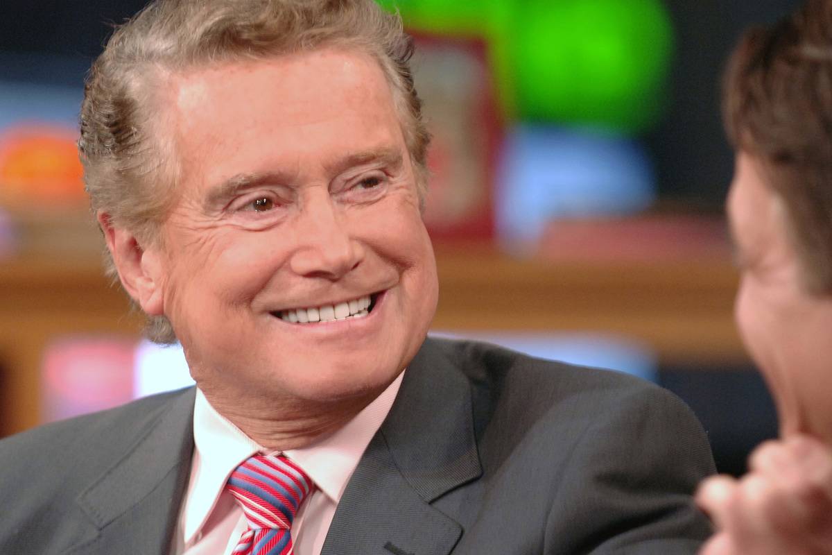 Regis Philbin speaks during the NFL's Hurricane Katrina Relief Telethon,