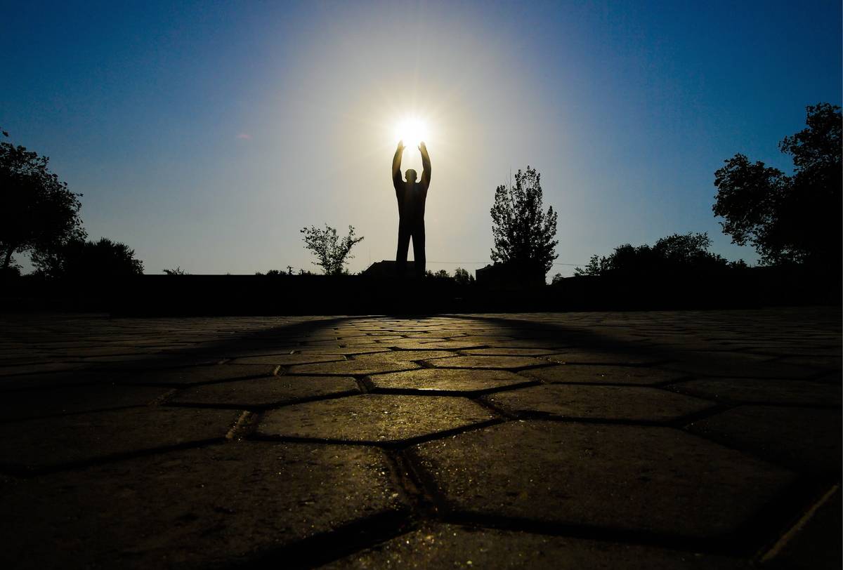 A monument to the first ever astronaut stands in Kazakhstan.