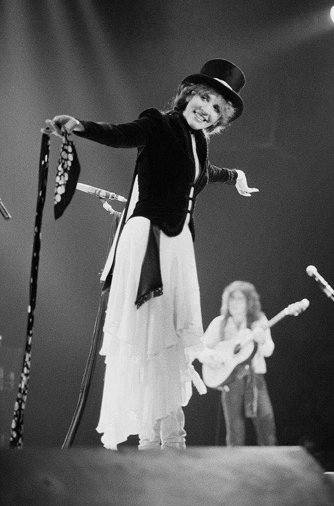 Stevie Nicks performing with Fleetwood Mac at one of six shows at Wembley Arena, London, between 20th - 27th June 1980.