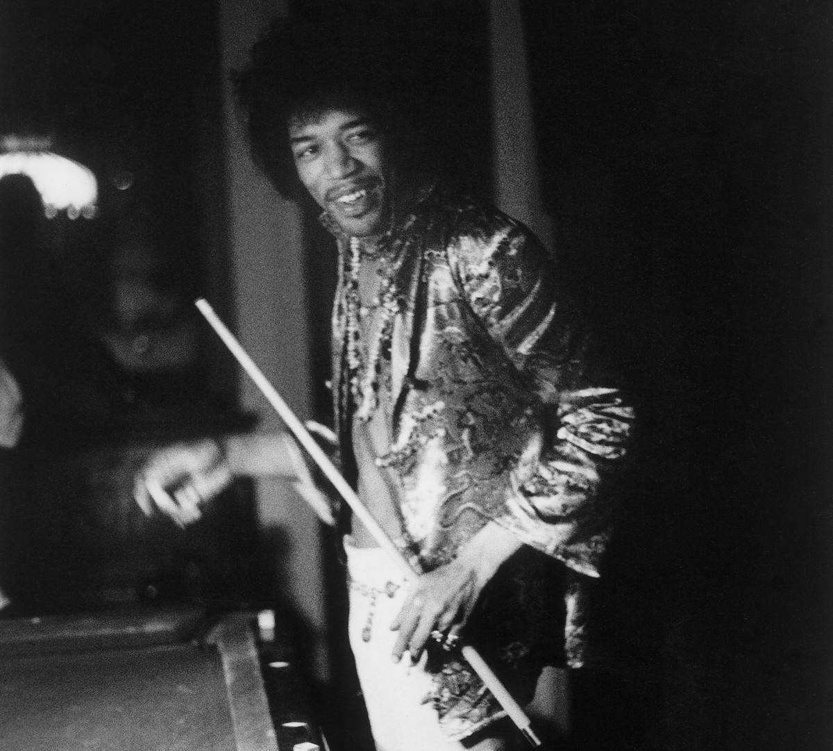 Jimi Hendrix Shooting Some Pool At A Friends House In 1967