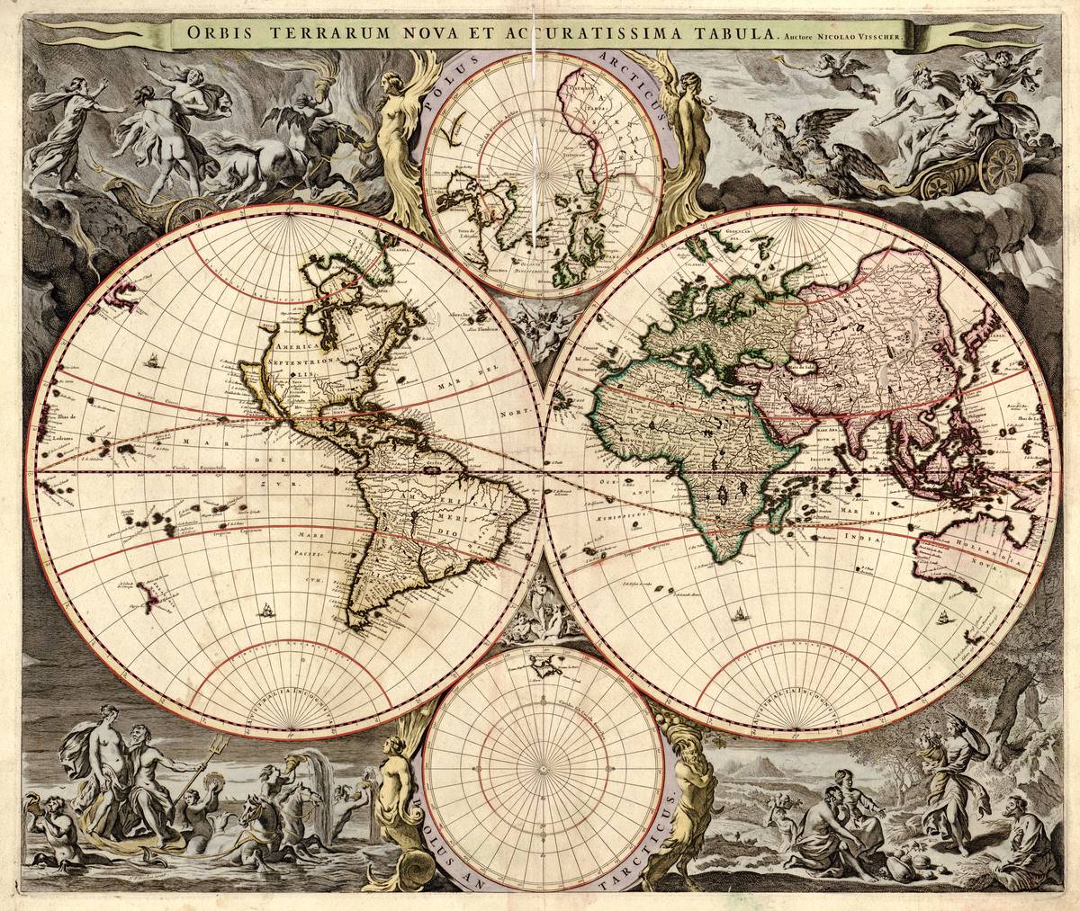 The Nicolaes Visscher Map Is Highly Decorated