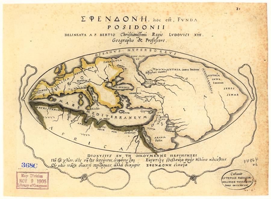 Posidonius' world map