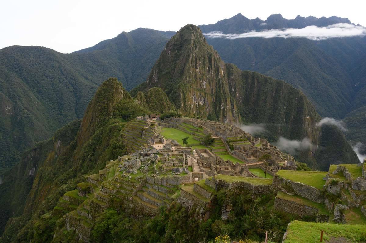 aerial view of Machu Picchu, abandoned city of the ancient Incas