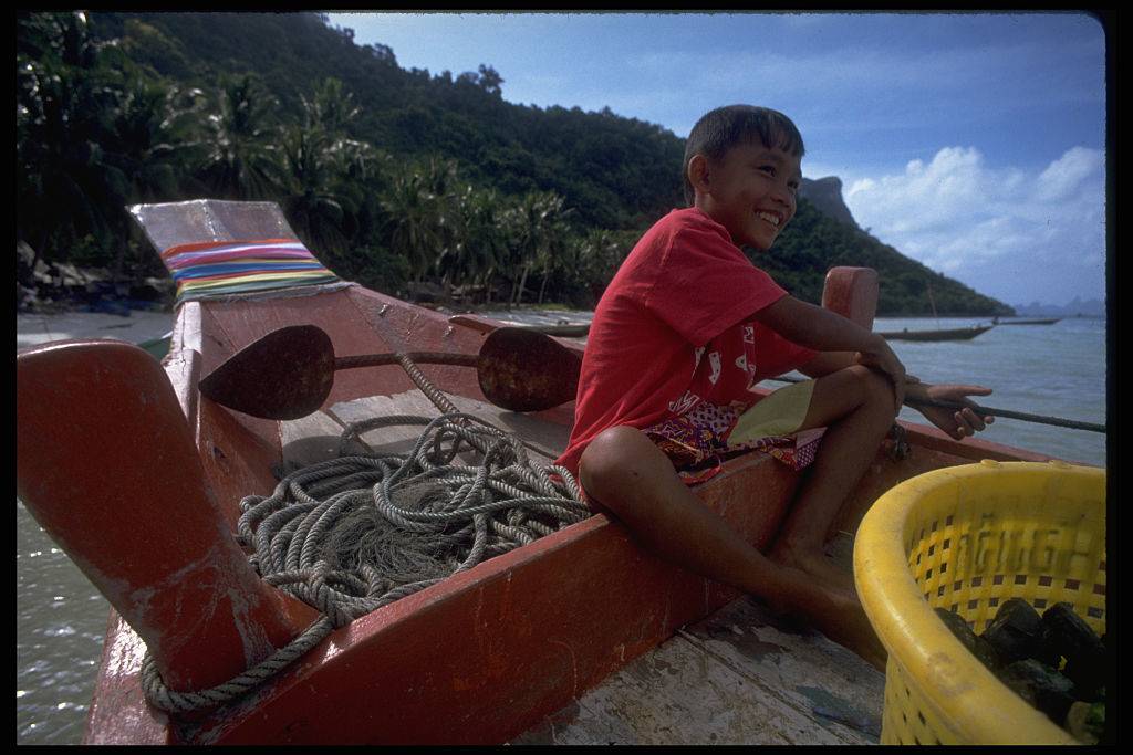 Picture of a boy on a boat