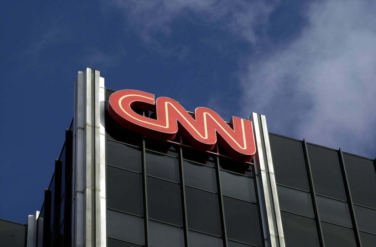 The Cable News Network (CNN) logo adorns the top of CNN's offices