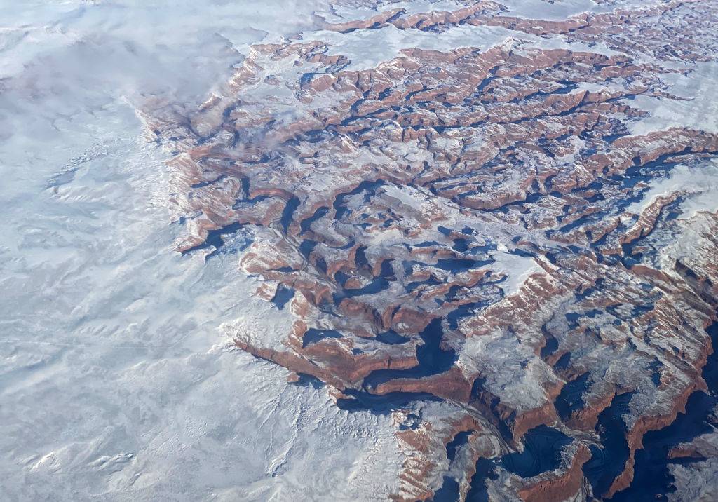 Grand Canyon covered in snow