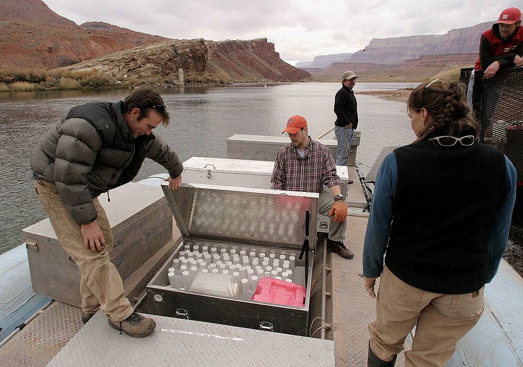 Scientists on a boat