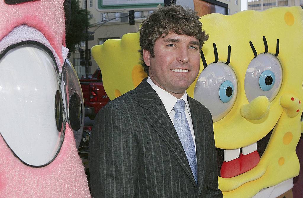stephen hillenburg with spongebob characters