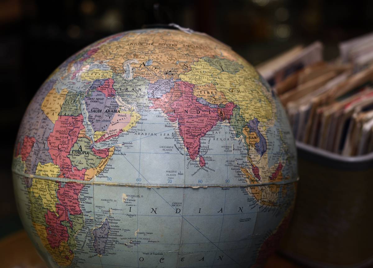 Vintage globe of the earth