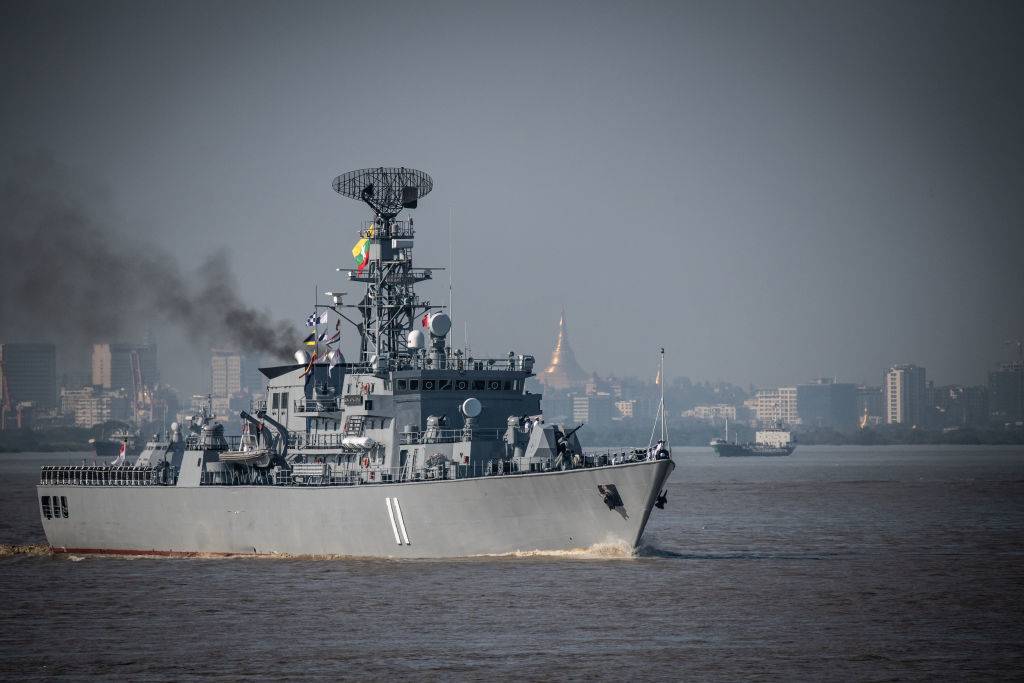 The general view of Myanmar Navy warship