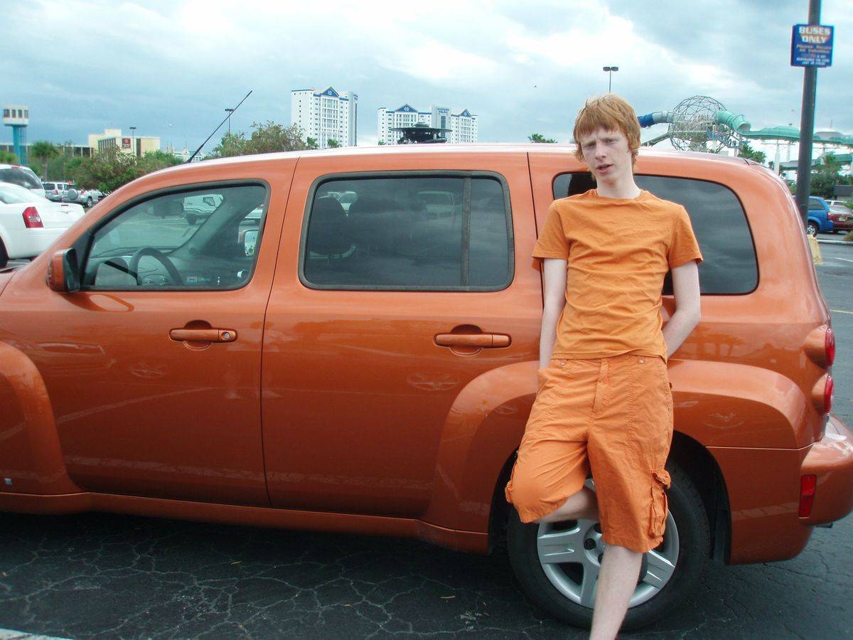 guy with ginger hair, ginger car, ginger clothes