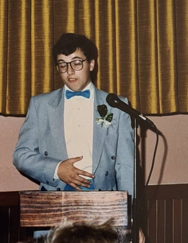 man in blue suit
