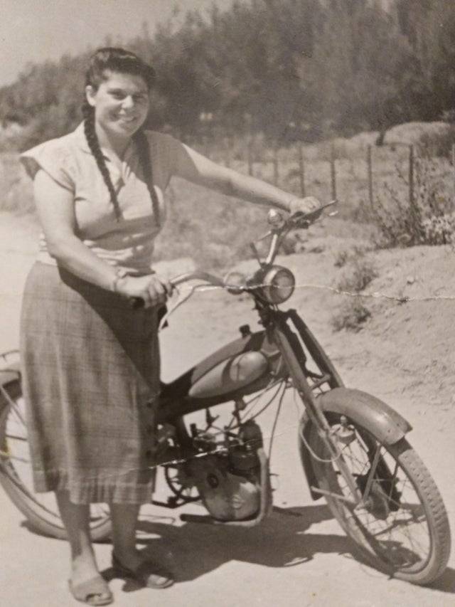 woman with motorbike
