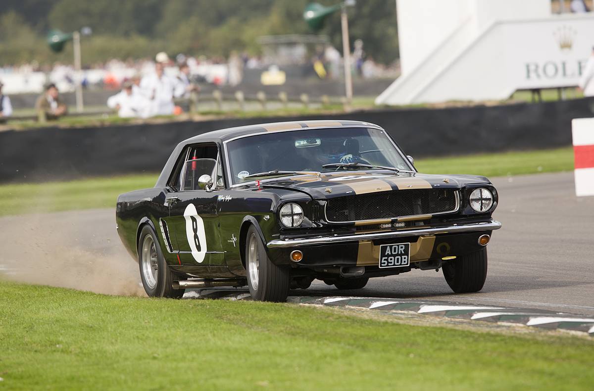 1964 Ford Mustang in The Shelby Cup at the Goodwood Revival Meeting 13th Sept 2014