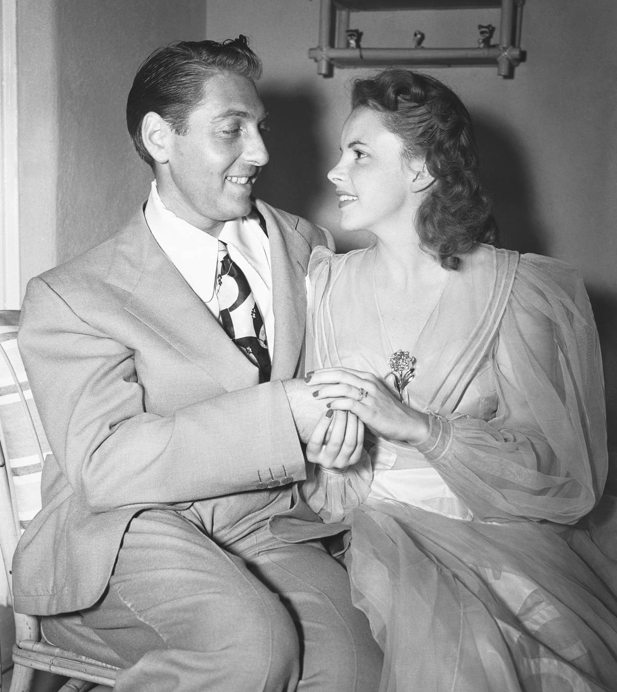 Judy Garland and David Rose Holding Hands