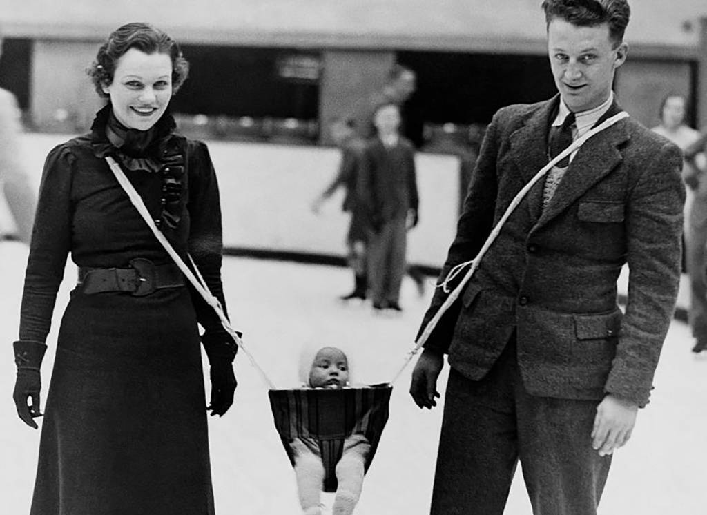 Couple ice-skating
