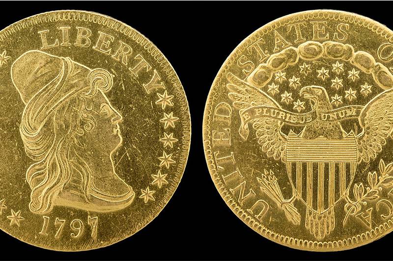 eagle coin with both sides showing