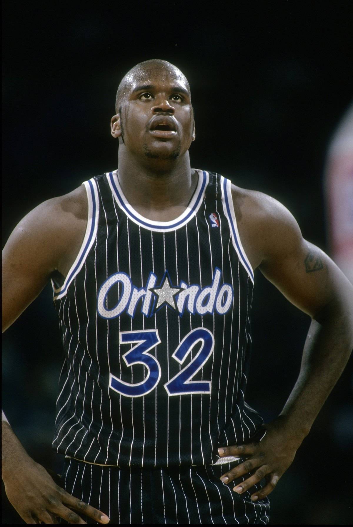 shaq as a rookie with the orlando magic