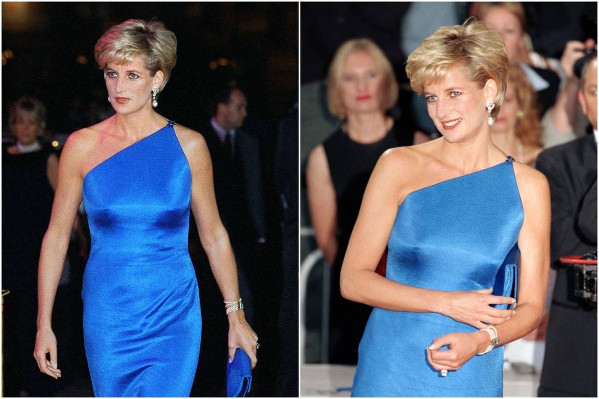 Diana wears a blue one-shoulder dress to the Victor Chang Research Institute Dinner Dance.