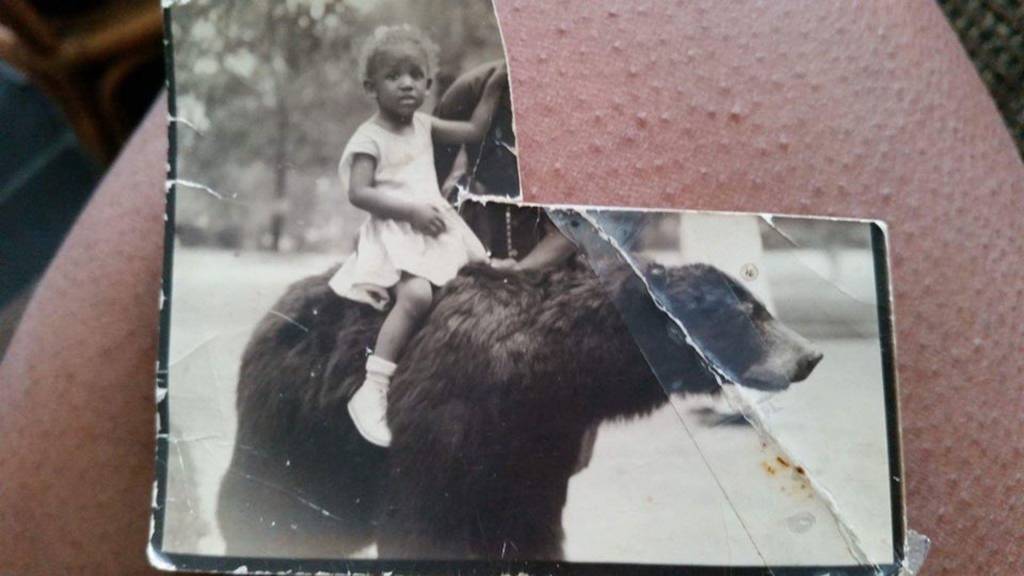Girl on a bear