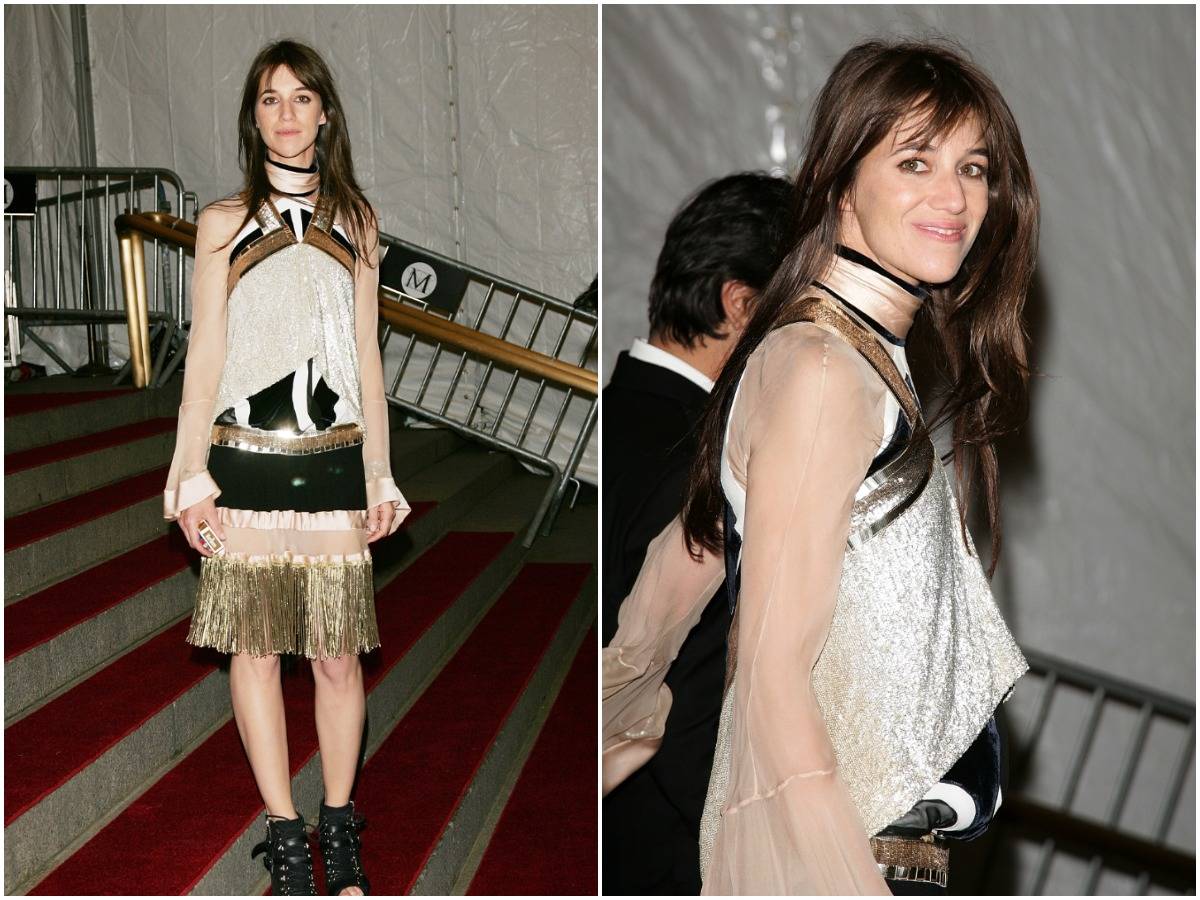 Charlotte Gainsbourg walks down the stairs of the 2007 Met Gala.