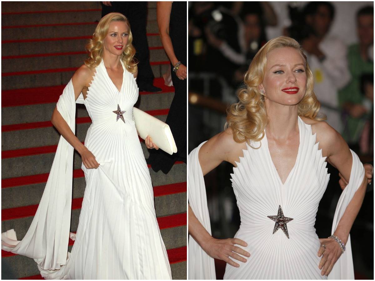 Naomi Watts poses for photos at the 2008 Met Gala.