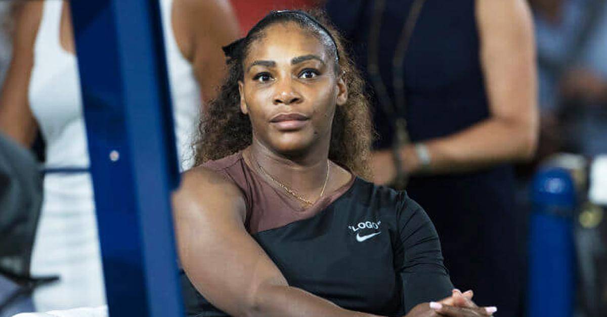Serena staring into the camera