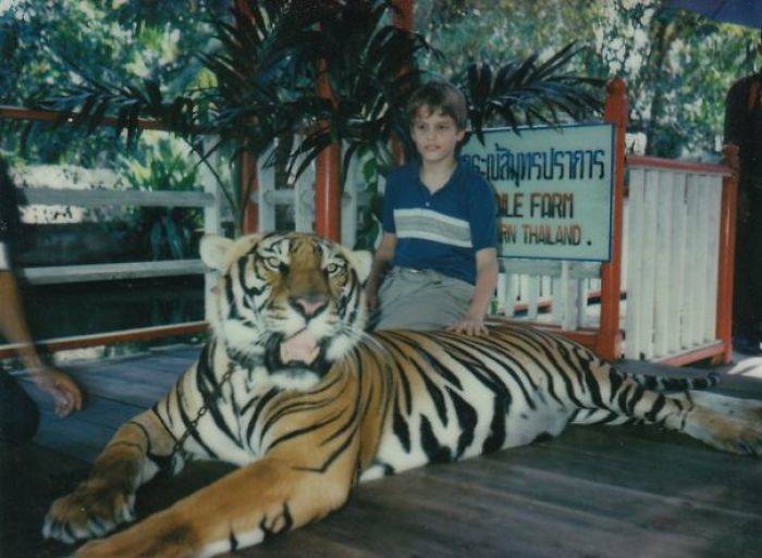 Kid and a tiger