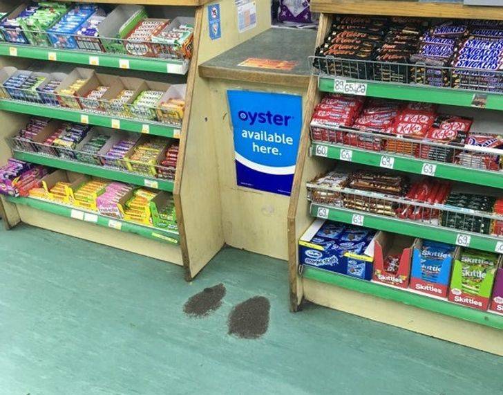 where you must stand to buy your things
