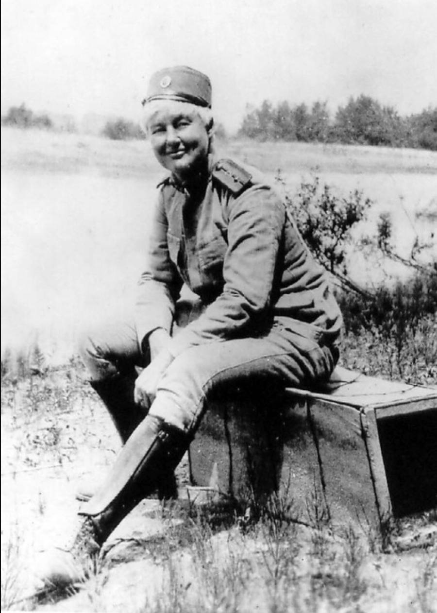 In this 1918 photo, Flora Sandes is seen in her Army uniform.