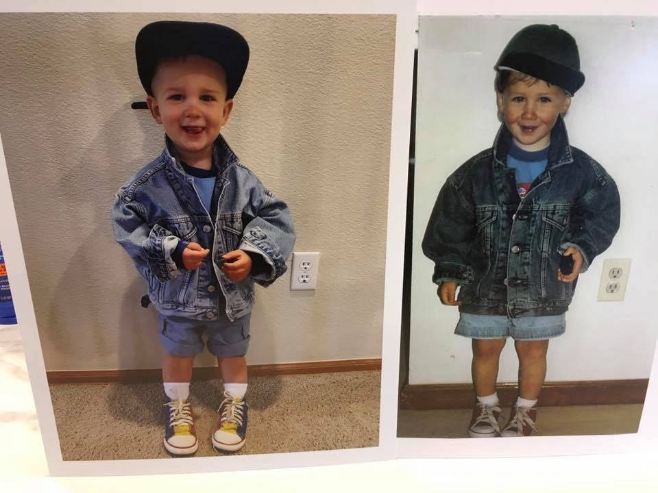little boy in deni,