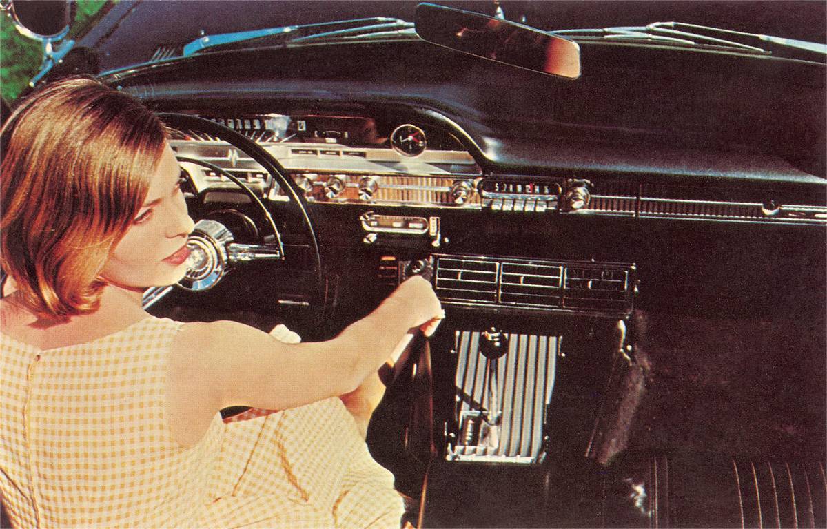 Woman Inside '50s Car