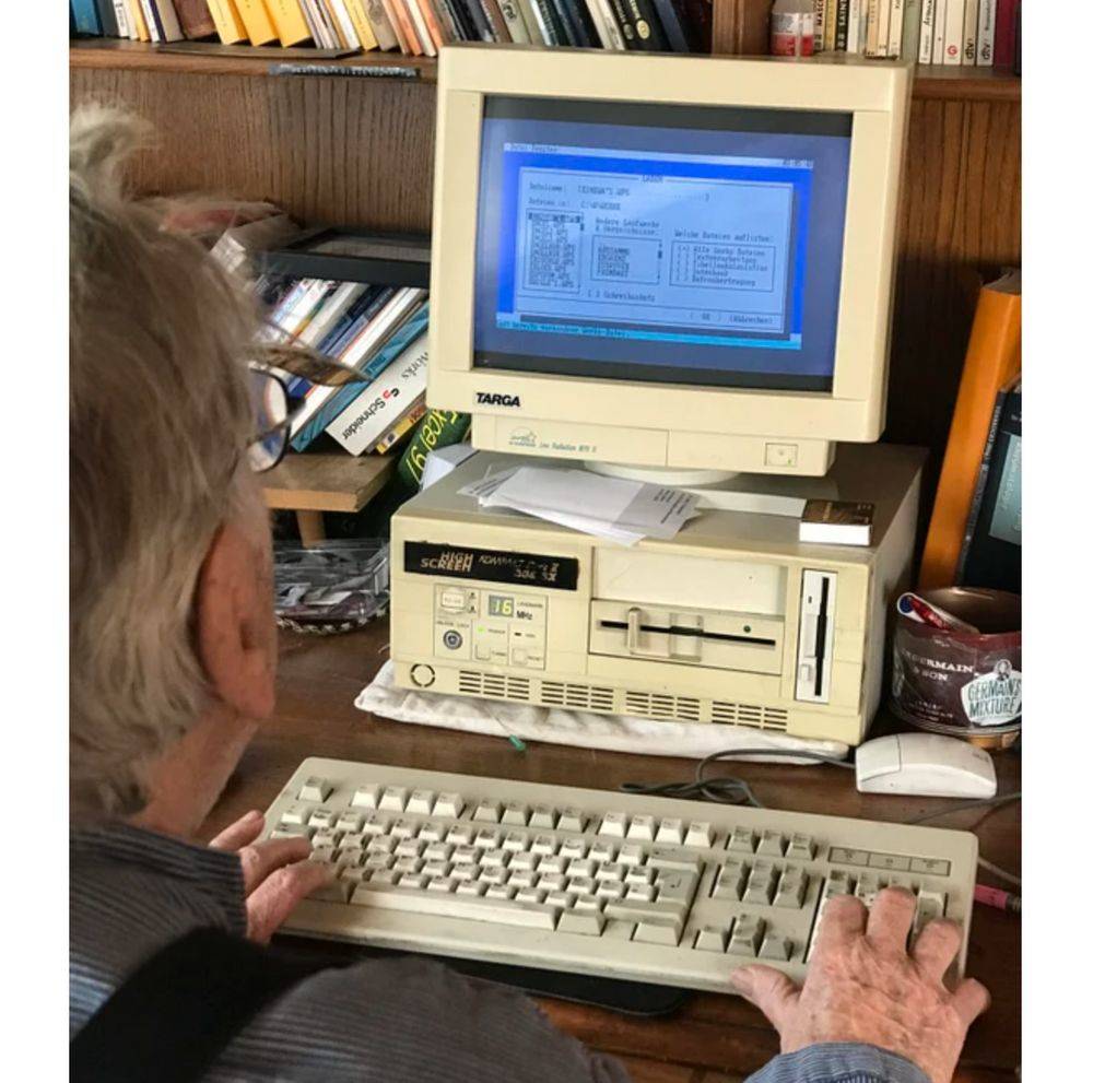 granpa still uses old computer