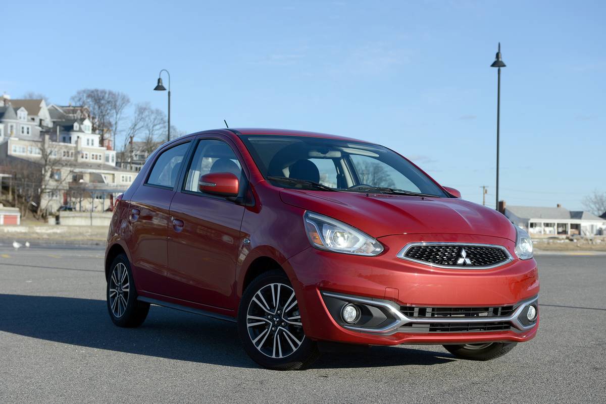 (Boston, Ma) 2018 Mitsubishi Mirage GT. Staff photo by Jim Mahoney